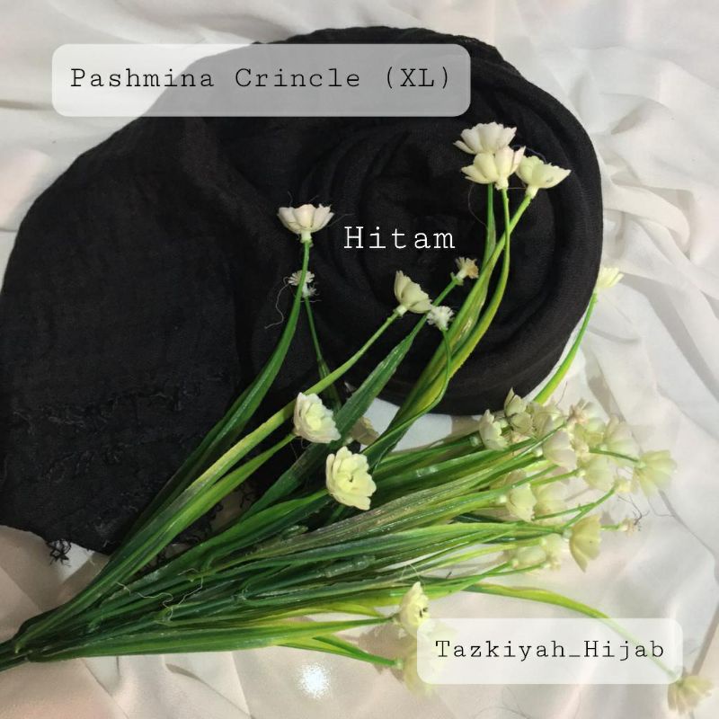 Pashmina Crinkle Shawl-Hitam