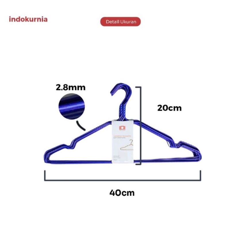 10pcs Hanger Gantungan baju coating warna ANTI KARAT -  INDOKURNIA EKONOMIS