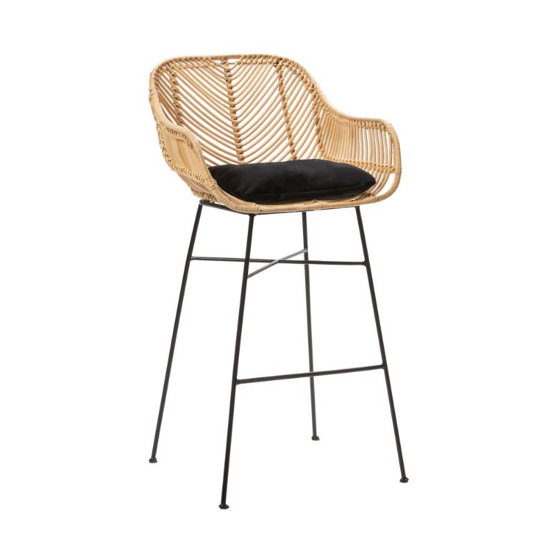 KURSI ROTAN BAR KAKI BESI/KURSI TAMAN CAFE RESTORAN TERAS DAPUR