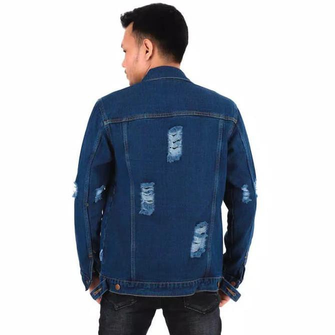 J2Ky Jaket Pria Premium Jeans Sobek Original Jaket Denim Levis Distro 4K4D