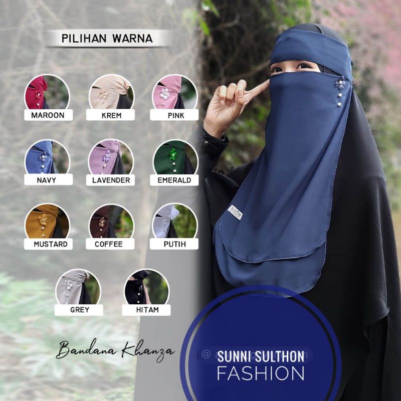 CADAR NIQAB BANDANA DUA LAYER/CADAR MURAH/CADAR CERUTI/CADAR WARNA DUA LAYER/NIQAB WALIMAH