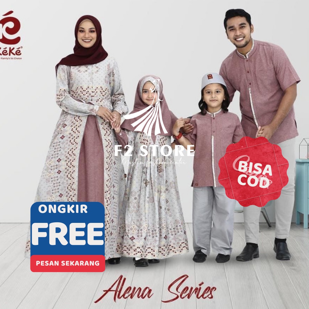 BUSANA MUSLIM SARIMBIT COUPLE KEKE ORIGINAL - ALENA SERIES 2111 GREY MERLOT