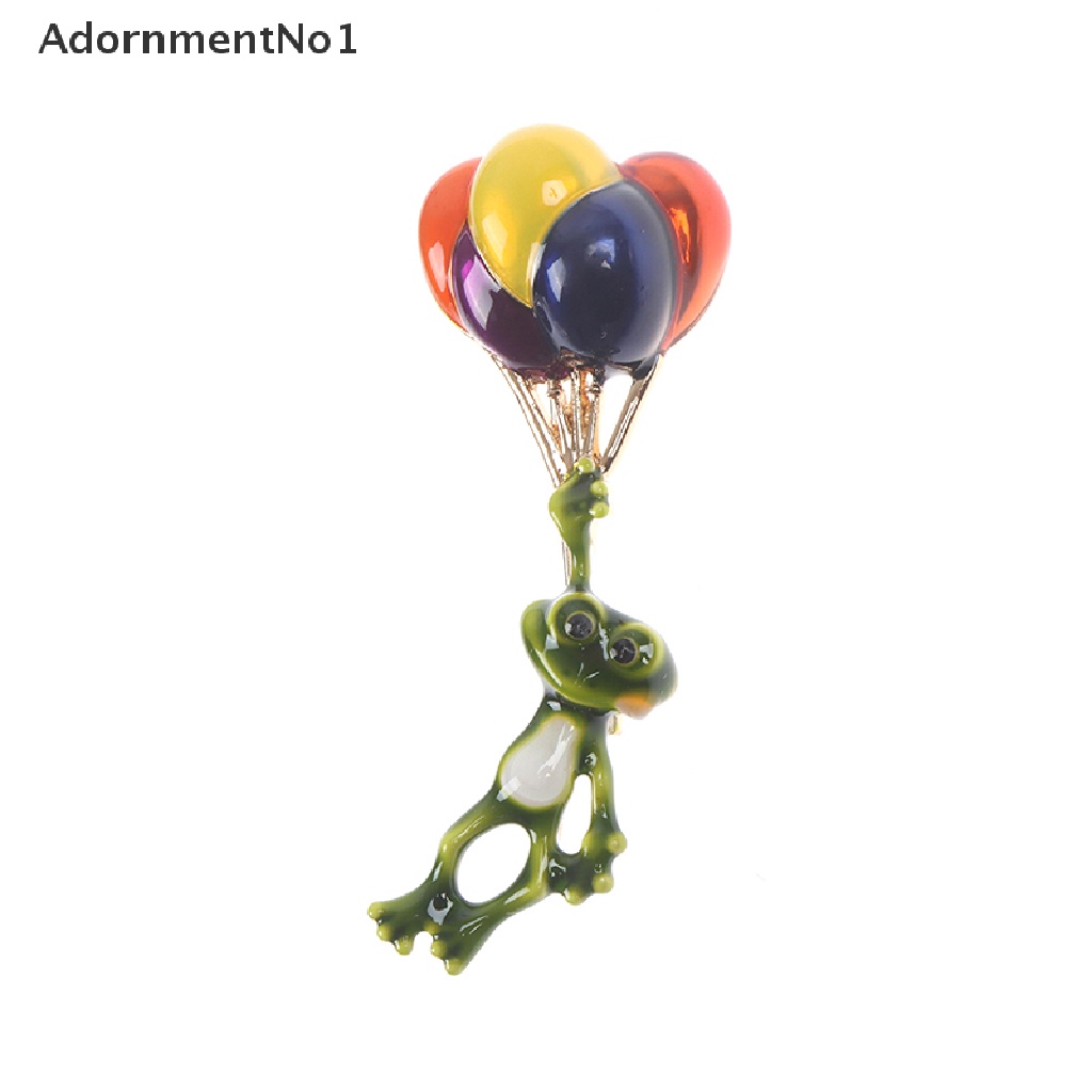 (AdornmentNo1) Bros Pin Enamel Desain Katak + Balon Warna Warni