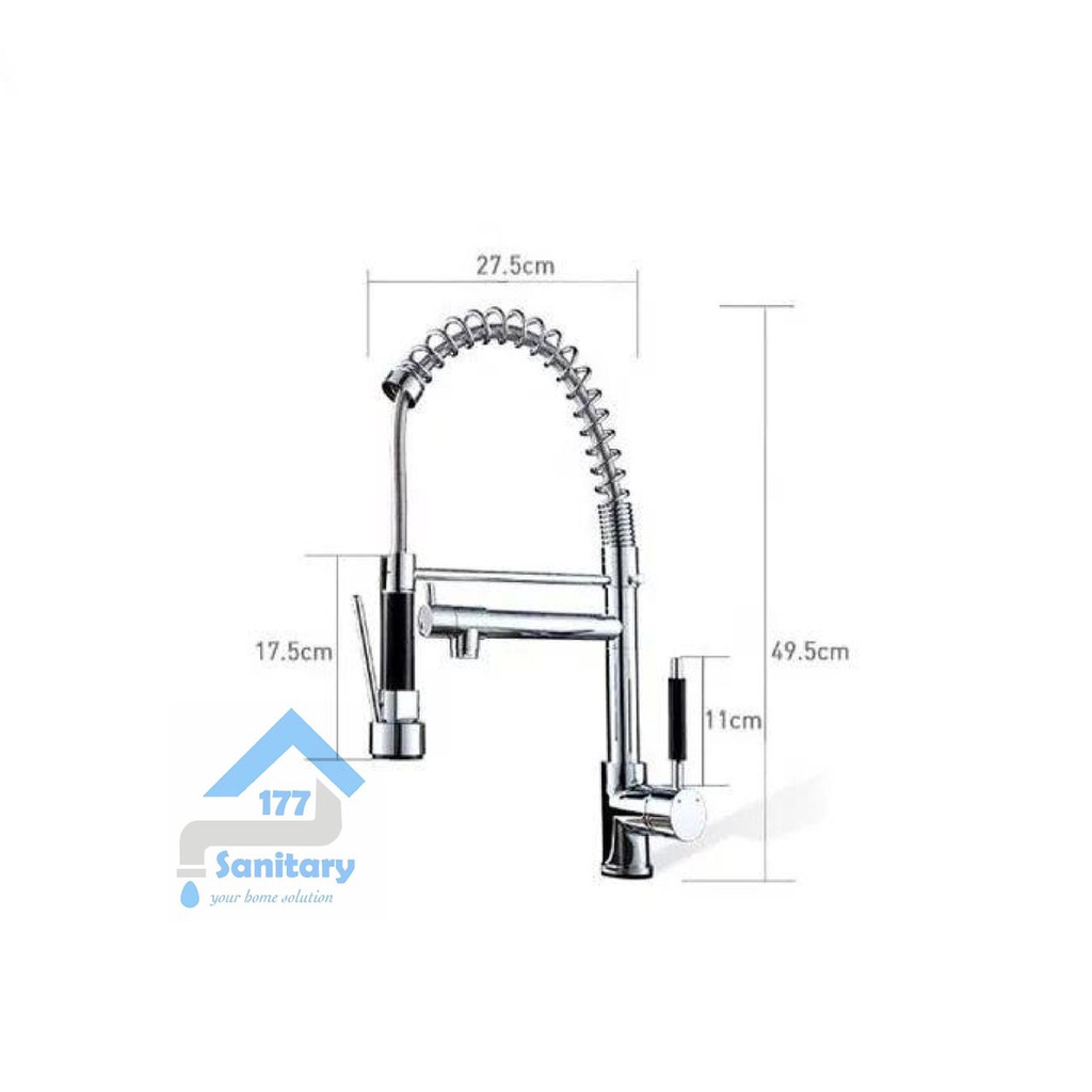 Kran air Sink Tarik Mixer Kuningan CF21-Keran air angsa jumbo cabang cuci piring dapur brass restoran hotel /G28