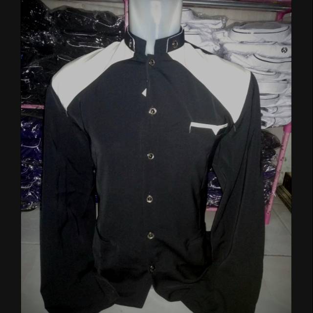 JASKO HITAM KOMBINASI CREAM POLOS