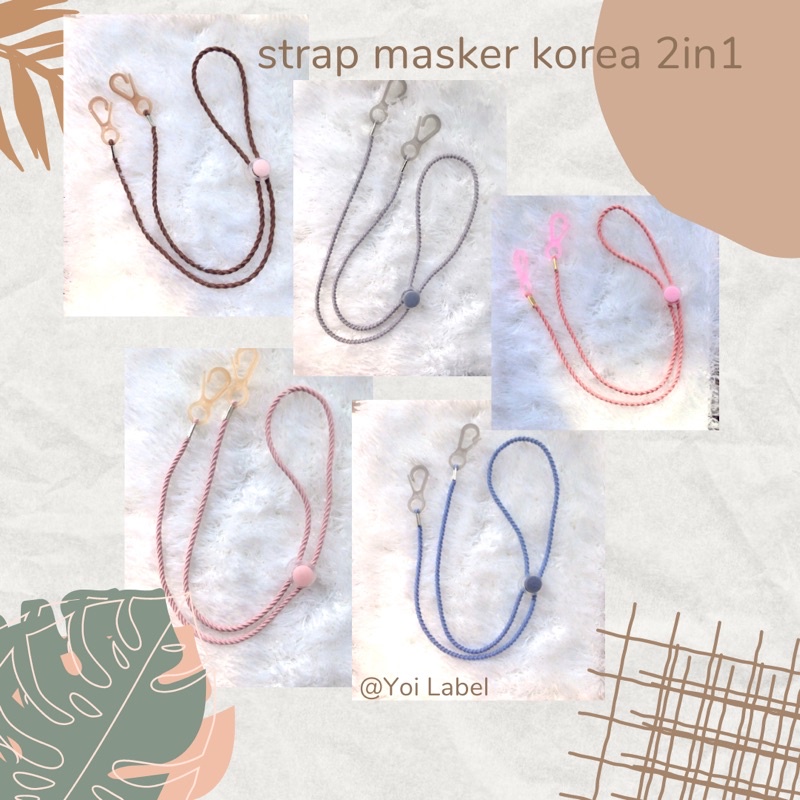 strap kalung masker tali korea elastis 2in1 grosir termurah