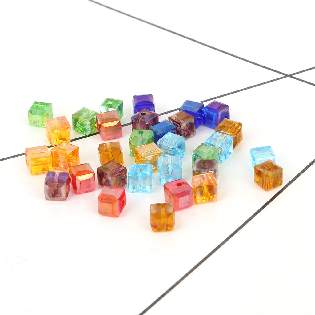 Hot Selling Multi Color Bone Cone Austria Crystal Beads 20Pcs 8 mm Charm Glass Bead Loose Square Bead For Garment DIY Decoration