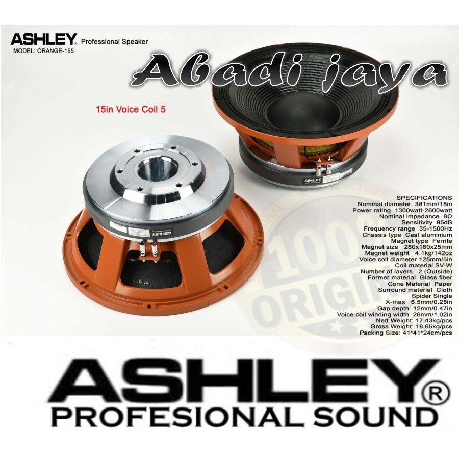 speaker ashley orange 155 ashley orange155 garansi resmi 1 tahun