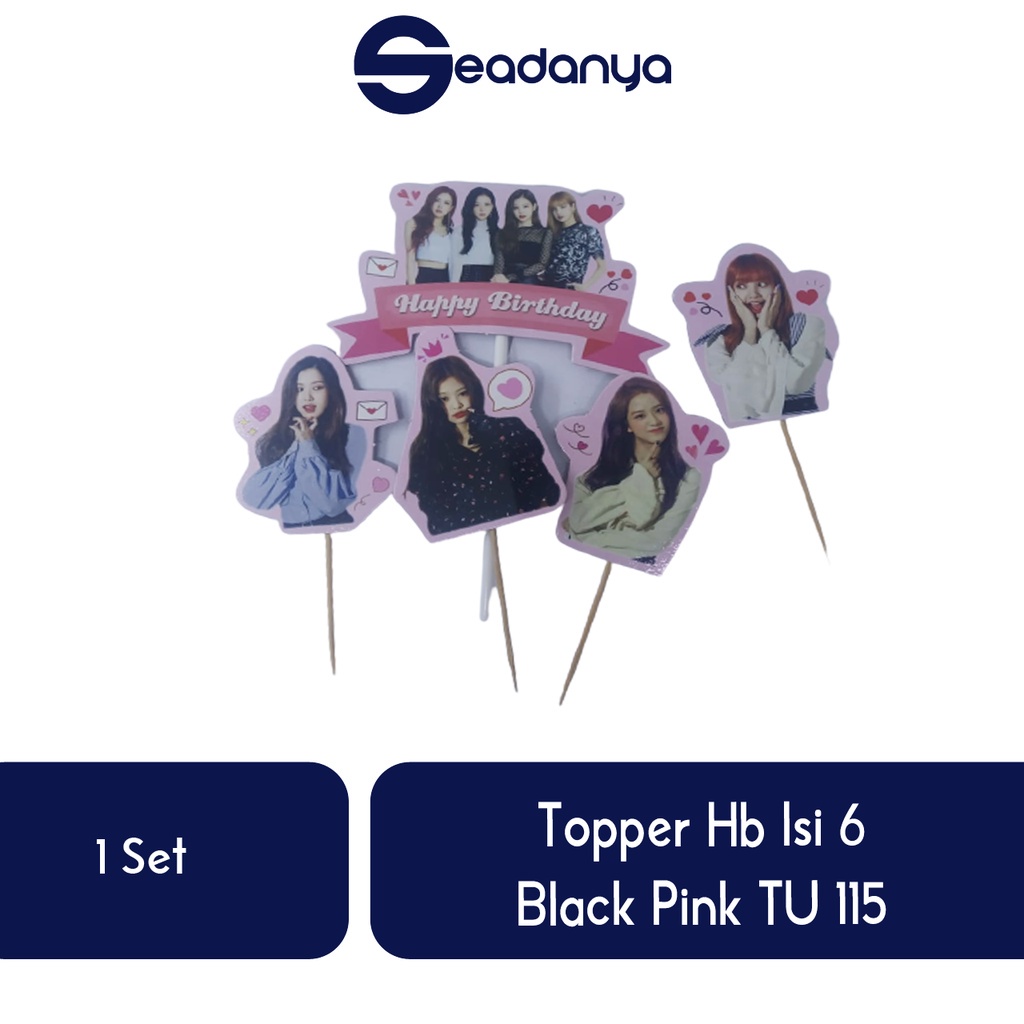 

Topper HB Isi 6 Black Pink TU 115/Topper Black Pink/Hiasan Kue Tart/Aksesoris Cake/Aksesoris Kue Ulang Tahun/Aksesoris/Hiasan Cake