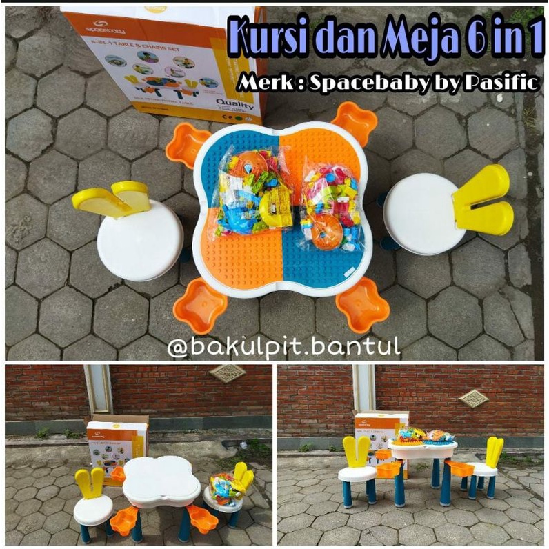 MEJA Multifungsi MAINAN ANAK FREE LEGO 6 IN 1 SB 988