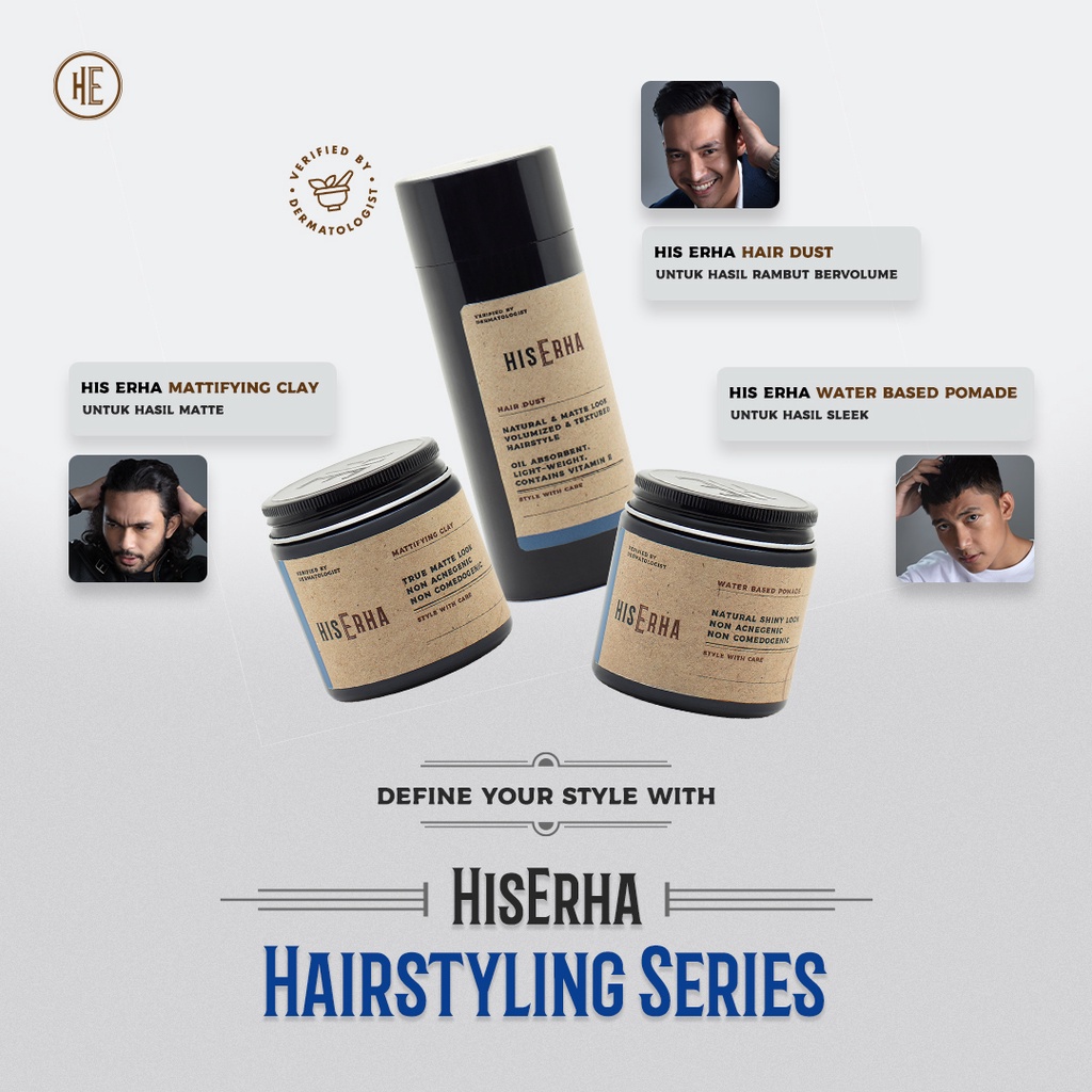 HIS ERHA Pomade Rambut Pria - Water Based Pomade 120 gr