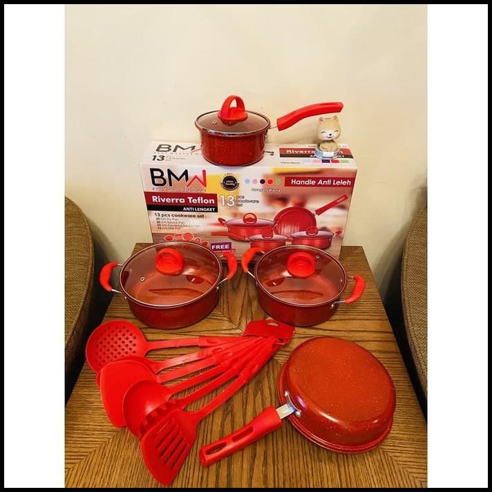 Terlaris Panci Set Teflon 13Pcs Bmw - Non Garansi