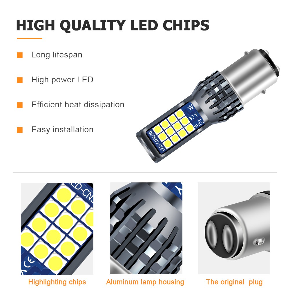 1pcs Lampu Led 24smd Ba15S 1156 T20 7443 Bay15D 1157 3157 P27 / 7w 12v-36v Untuk Sinyal Mundur Mobil