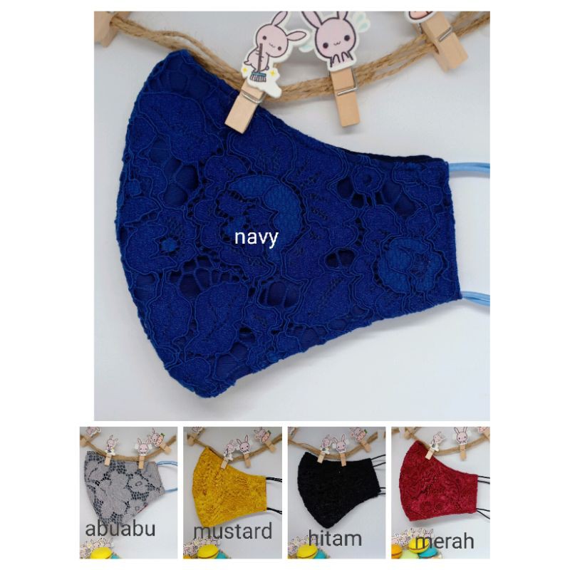masker kain brokat 3 ply non medis
