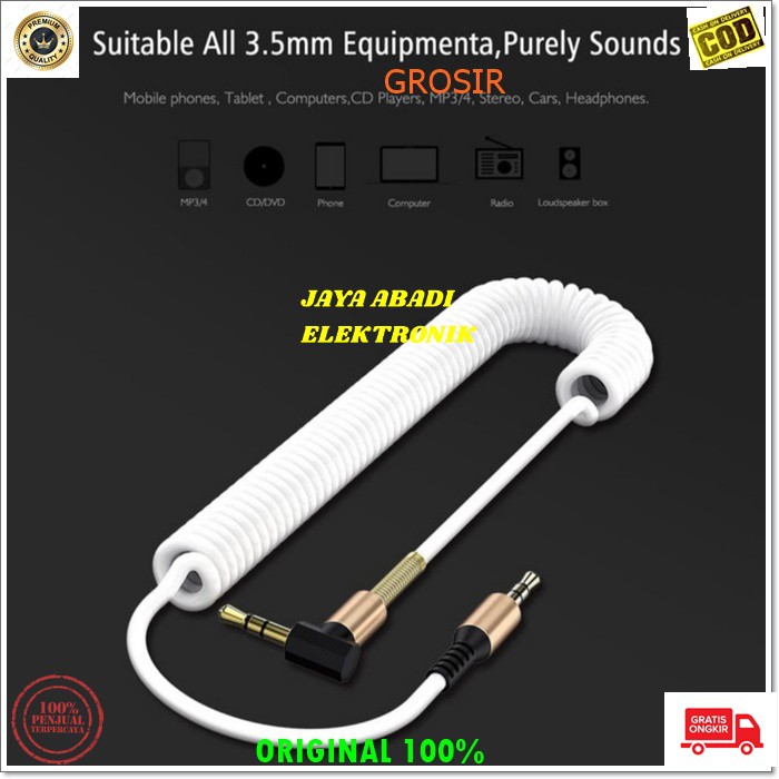 J232 AUX JACK JEK AUDIO 3.5MM SOUND SISTEM CABLE SPRING SPIRAL HP HANDPHONE MUSIK MUSIC SUARA HEADSET HEADPHONE UNIVERSAL FUNGSIMULTI SPLITTER PENYAMBUNG SUARA HEADSRT CONVERTER MALE HARGA SATUAN DAN BISA SEGALA JENIS HP JUGA BISA SEGALA JENIS AUDIO