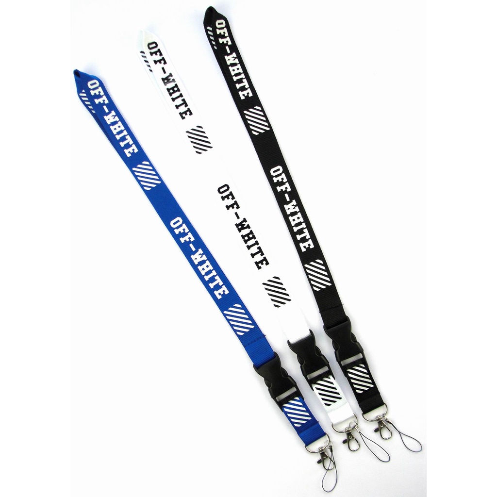 Off-WhitePutih pucat tali lanyard Tali Kamera Tali Ponsel Merek Lanyard Untuk Gantungan Kunci Sling Gantungan Kunci Pemegang ID Card Anti Hilang