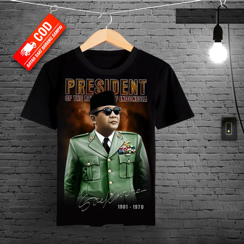 kaos sukarno oblong , singlet / kaos pria