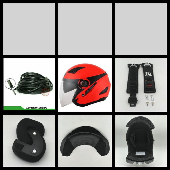 Sparepart Untuk Helm MDS Zarra -Bantalan Leher/Tali Helm/Busa Pipi/Jaring Helm/Kaca Helm