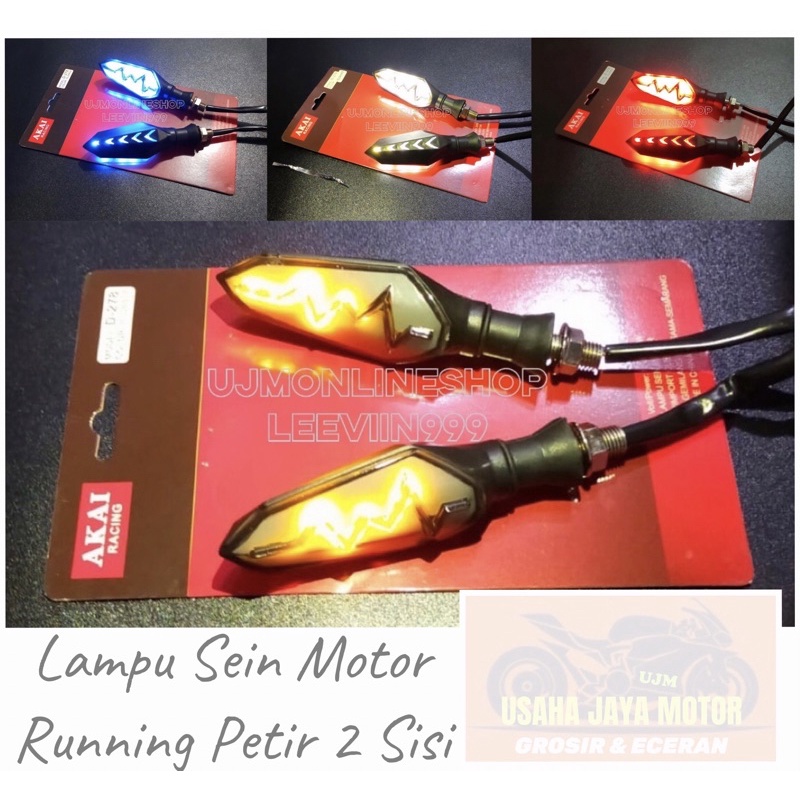 Sein Running Lampu Sen Running LED 2 Sisi 2 Mode Universal Semua Motor Bisa