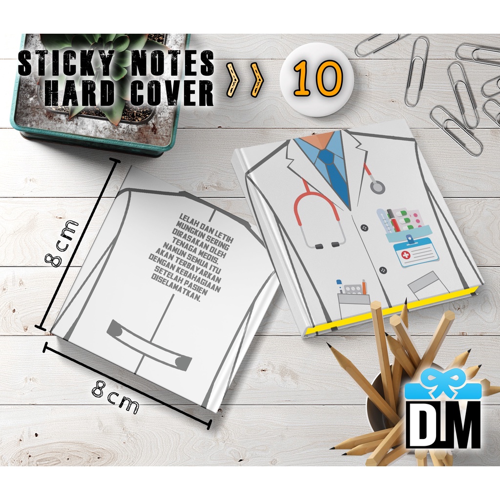 

Sticky Notes POST IT Premium Casing Hard Cover dan Sticky Notes Profesi Dokter Damkar Pelajar