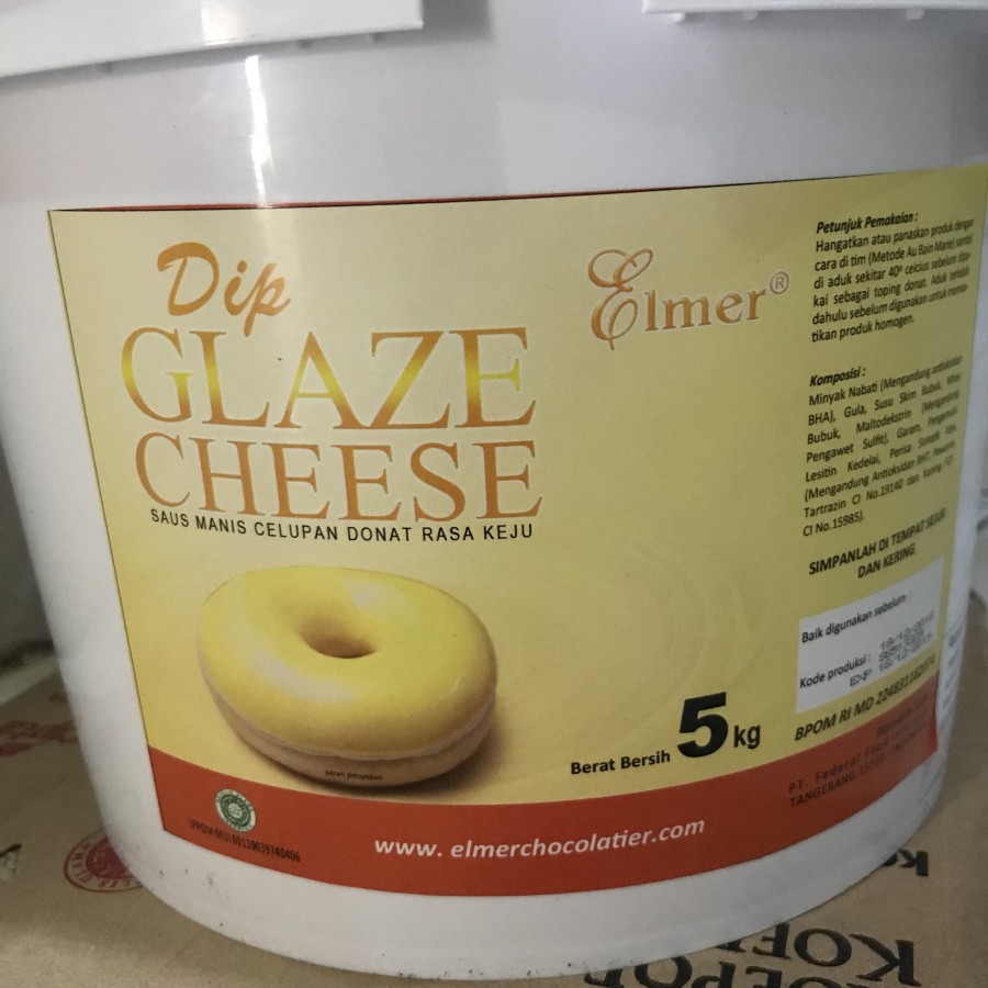 Elmer Dip Dip Glaze - Topping Donat Cheese / Keju Repack 500gr