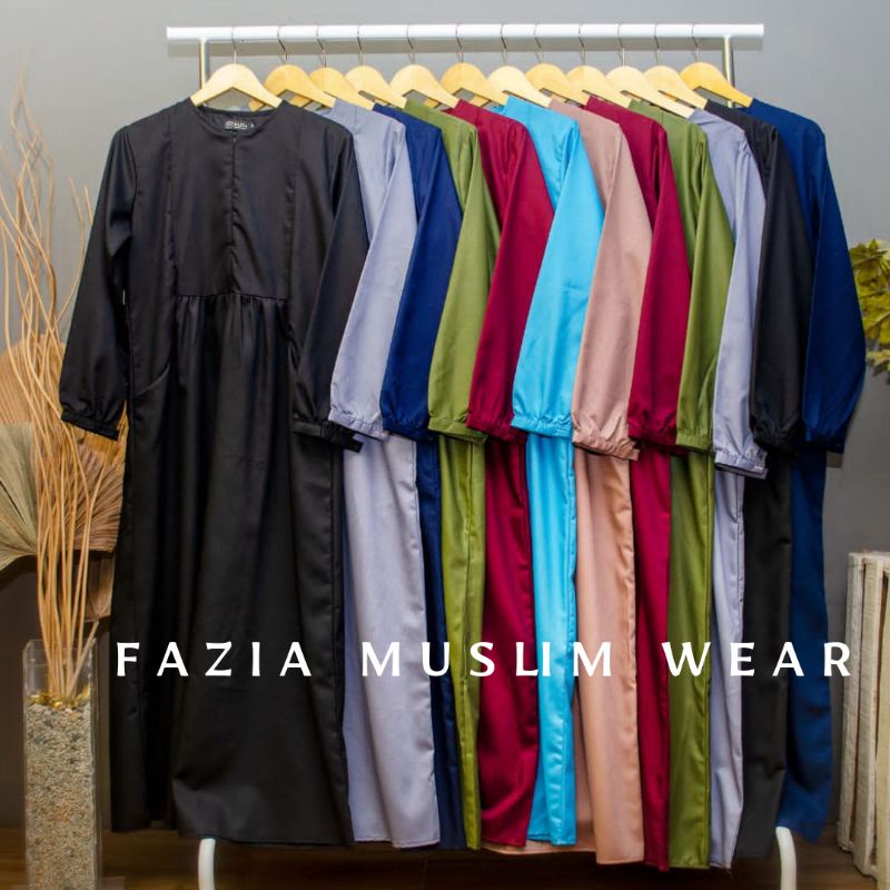 Gamis Polos Toyobo Basic Hasna Series - FAZIA ORI / Bisa COD