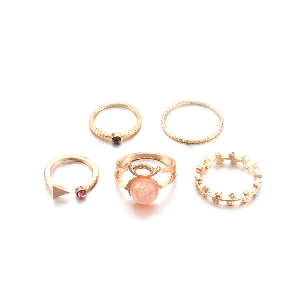 [5Pcs] Cincin Sendi Jari/Knuckle Wanita Bentuk Segitiga Warna