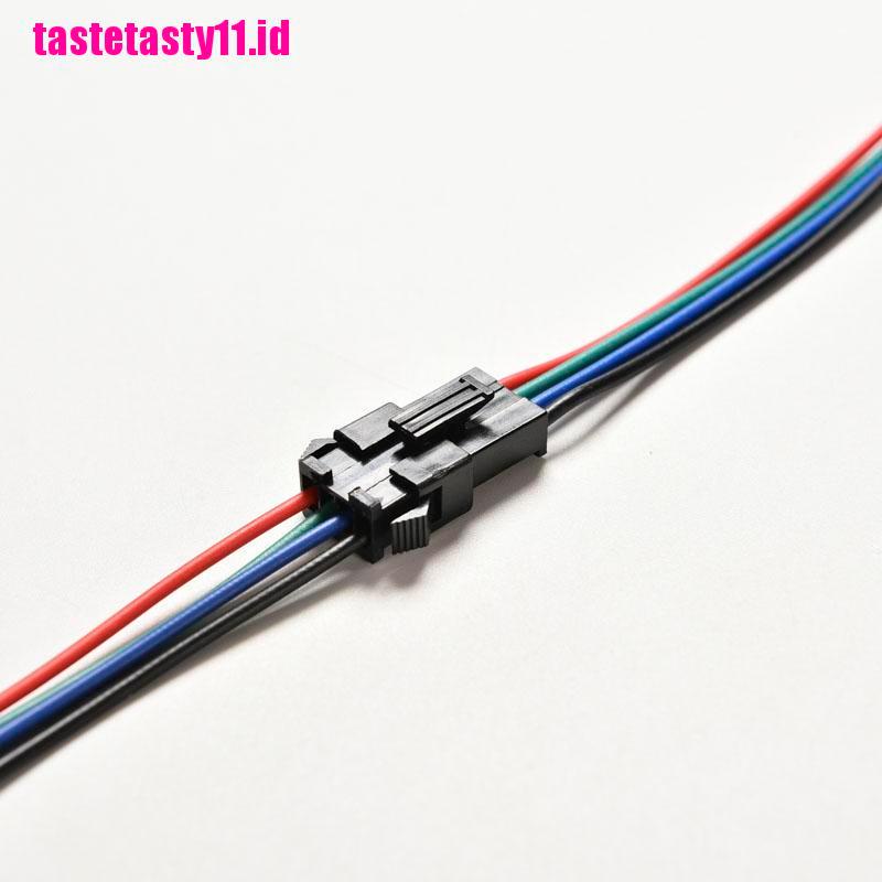 20 Pcs Konektor Male Dan Female 4 Pin Dengan Kabel Untuk Led RGB 5050 / 3528