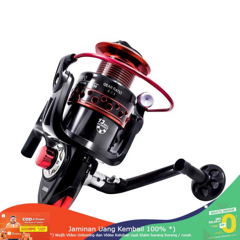 (BISA COD) RVOSTR Gold Sharking LK/JK2000 Reel Pancing Spinning 5.2:1 Ball Bearing 13/12