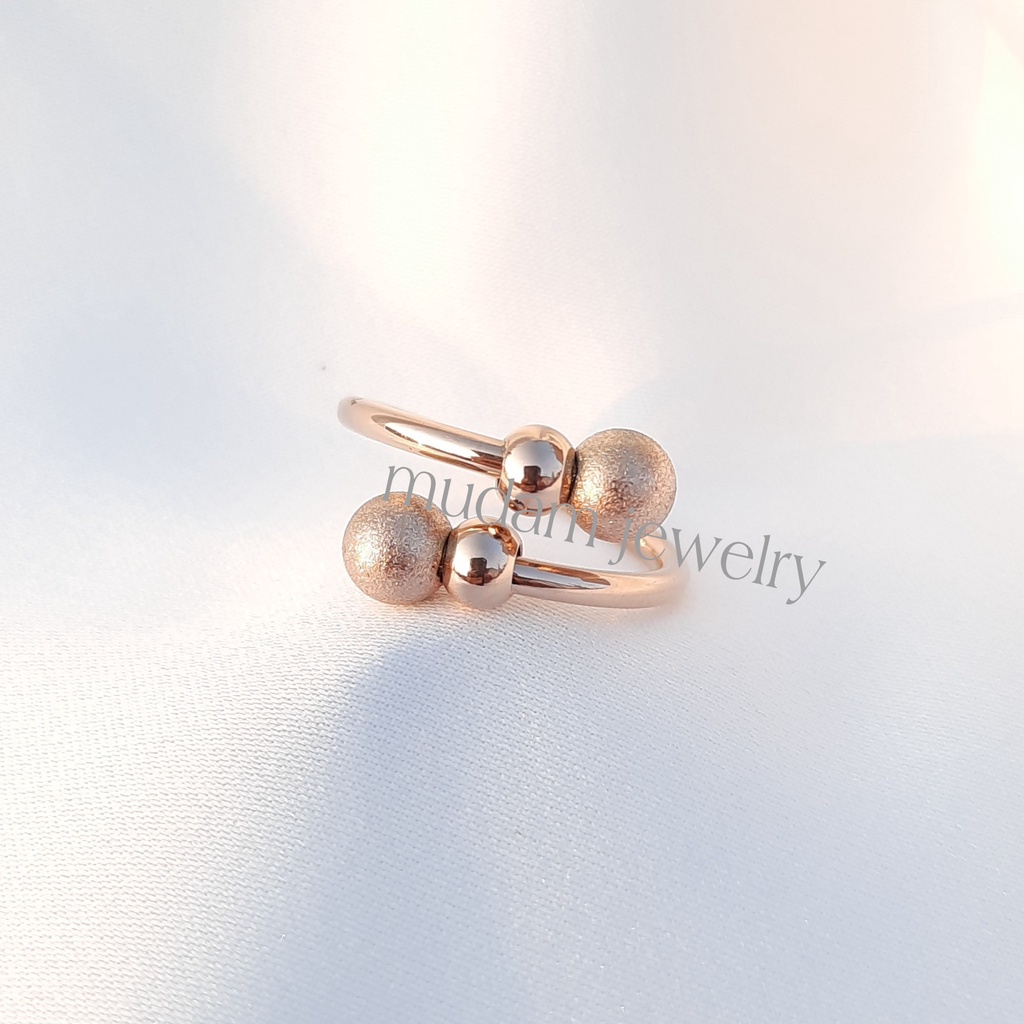 Cincin Titanium Sand Balls Tersedia Warna Rosegold, Gold