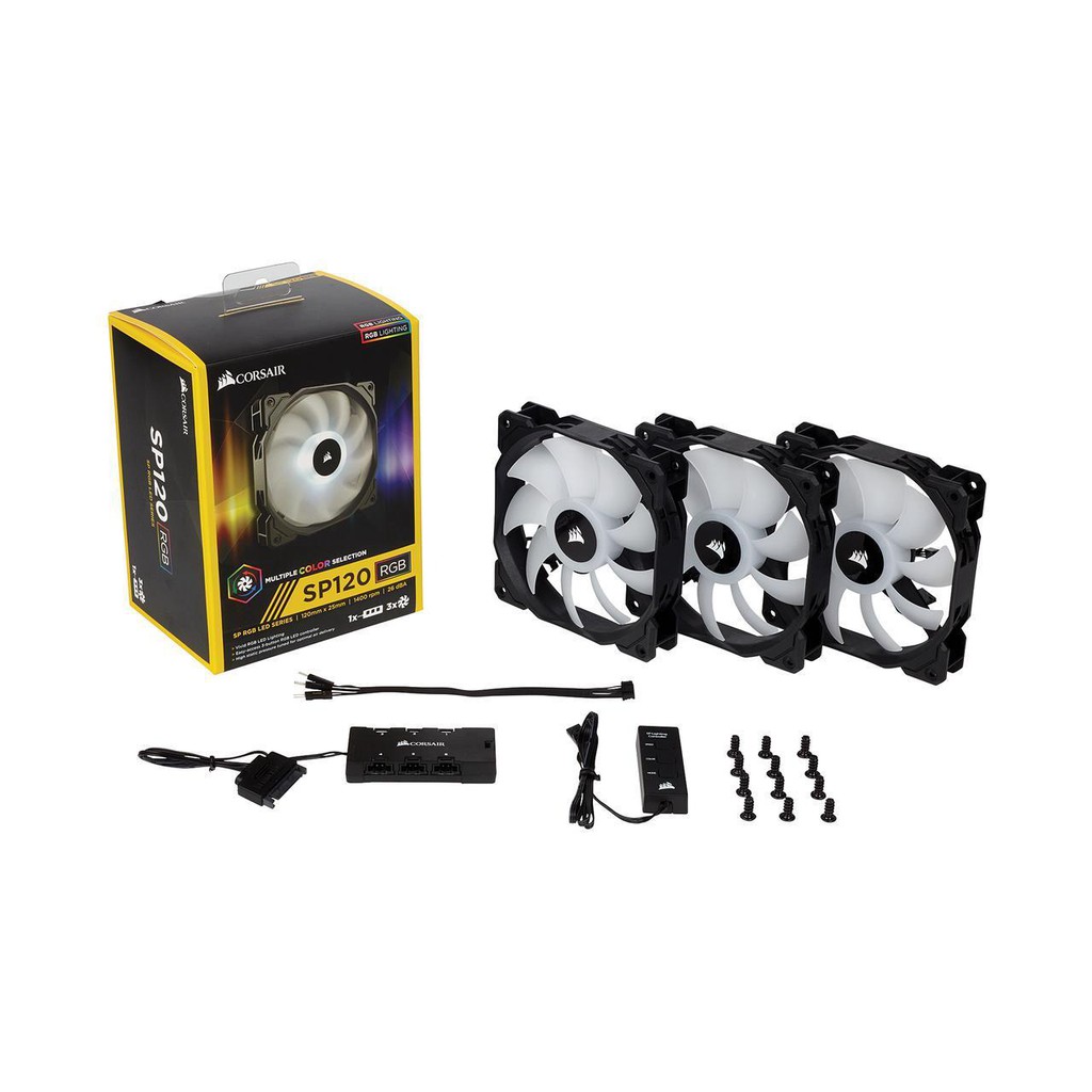 Corsair Sp120 Rgb Led 120mm Fan 3 Pack With Controller Shopee Indonesia