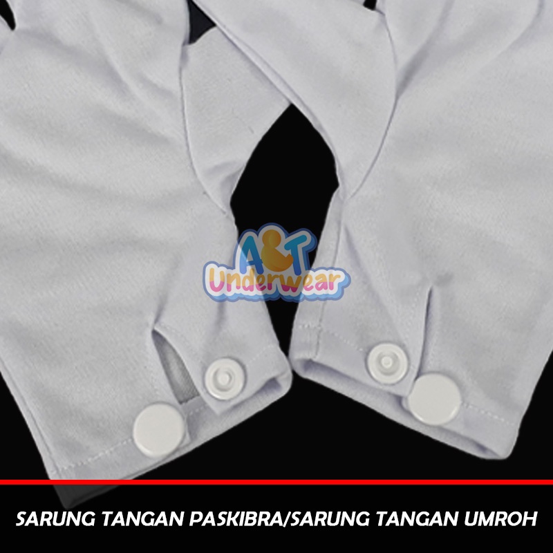 AT355-Sarung Tangan Paskibra/Sarung Tangan Umroh/Sarung Tangan Putih