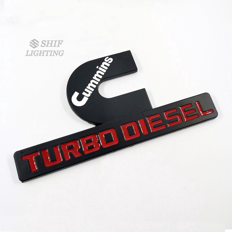 1pc Stiker Emblem Logo Turbo Diesel Cummins Bahan Metal Untuk Dekorasi Bagasi Mobil