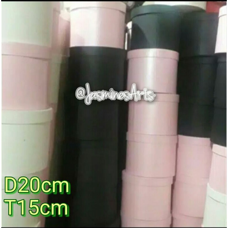 

Gift Box / Box Bulat / Round Flower Box D20T15 dengan tutup dan D20T15 tanpa tutup/ Bloom Box / Box Bunga D20 T15