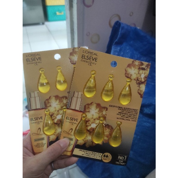 Loreal Paris Elseve Extraordinary Oil Gold Hair Treatment Serum vitamin toner - sachet isi 6