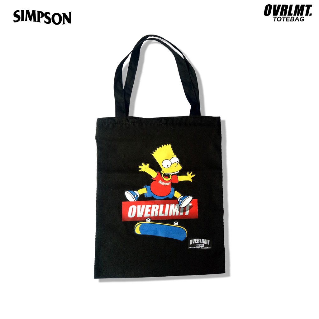 Tas Totebag OVERLIMIT Tote Bag Resleting Serba Guna / Totbag Distro Tas Tootbag Casual Tot Bag Motif Simpson