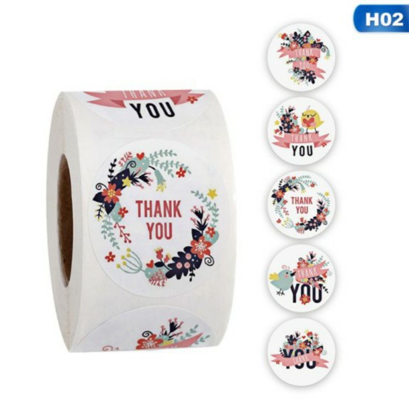 [MYUME.STORE] 500 pcs Stiker thank you/segel thank you/thanks for order/ label online shop-C