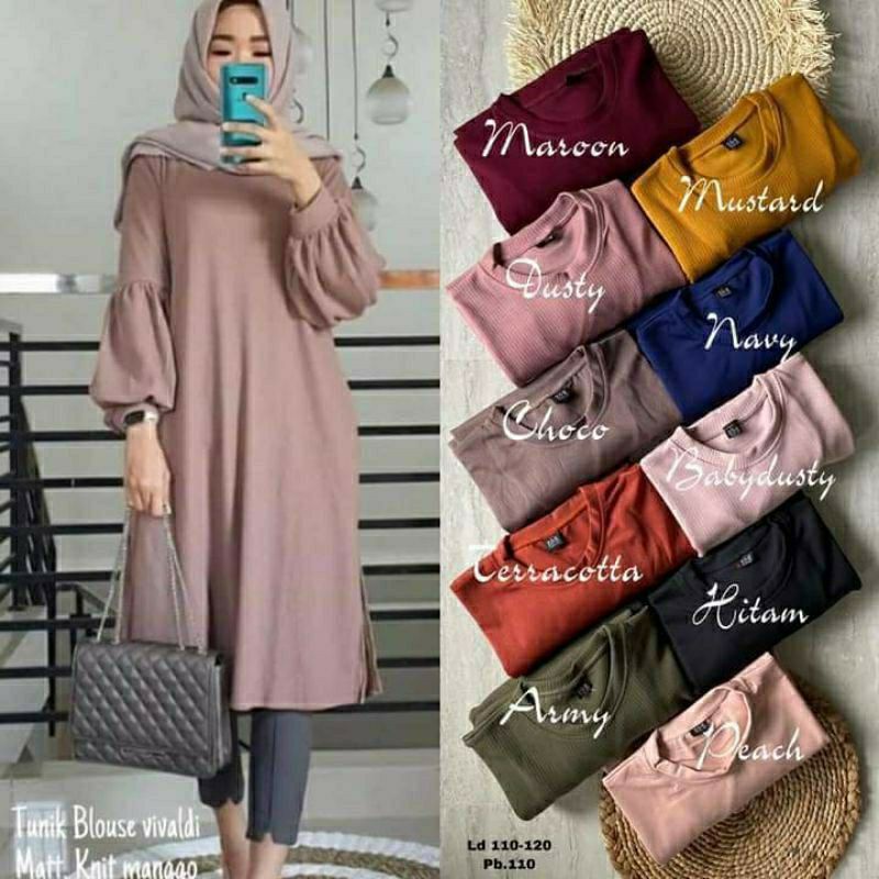 BALONA - Baju Atasan Tunik Fashion muslim Muslimah Korean style Wanita Midi Dress busui Daster kore 