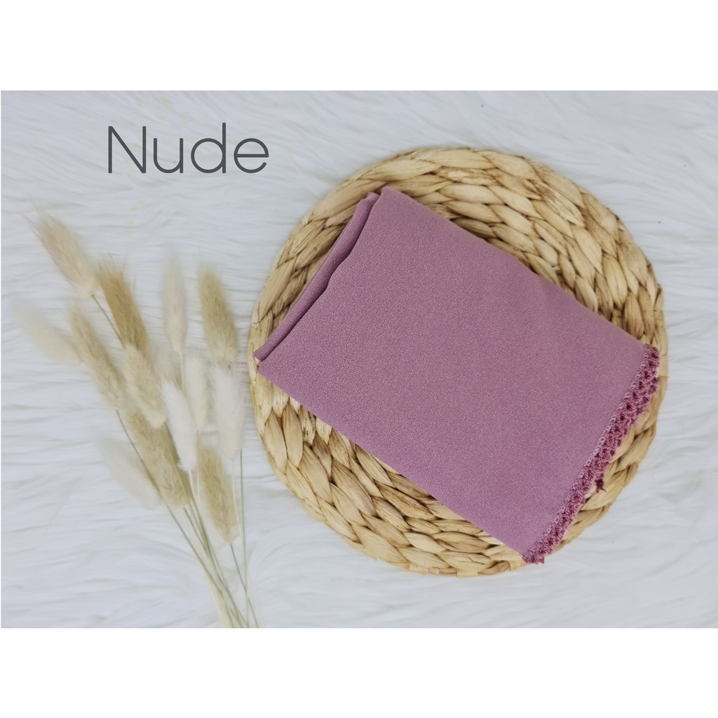 Pashmina Picot Crochet Diamond Stretch-Nude