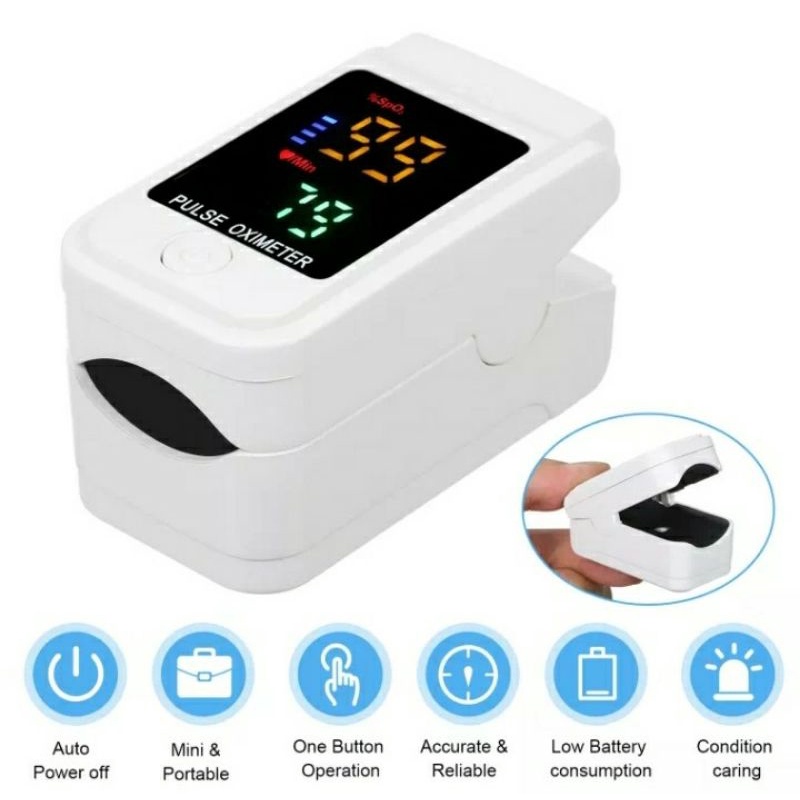 Pulse Oximeter Fingertip Oximeter Warna Putih