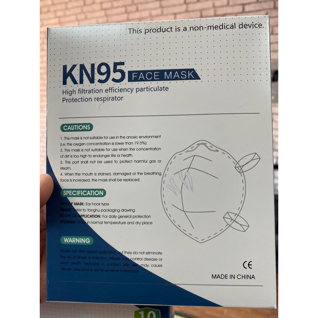 Masker KN95 Proteksi Hidung Melindungi Wajah Respirator Anti Virus JKT