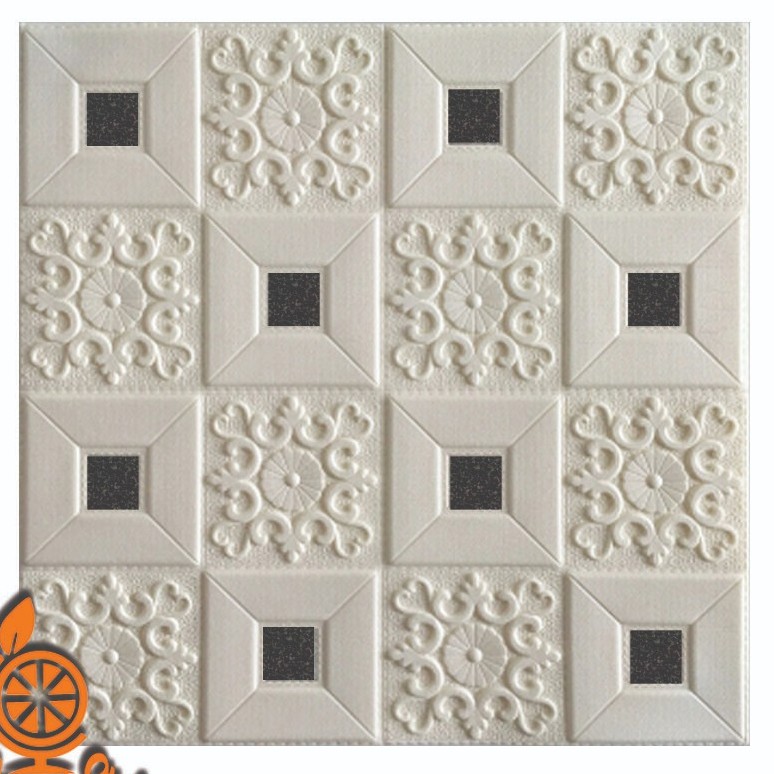 Wallpaper Dinding Foam Batik Wallsticker Size 35 x 70 cm Waterproof Stiker Dinding Emboss HOME WALLPAPER SHOP-BTK003-HITAM-35X70CM