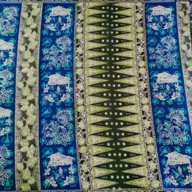 Kain Batik Betawi Motif Rumah Si Pitung Dan Burung Kipasan Belang Dengan Tumpal Shopee Indonesia