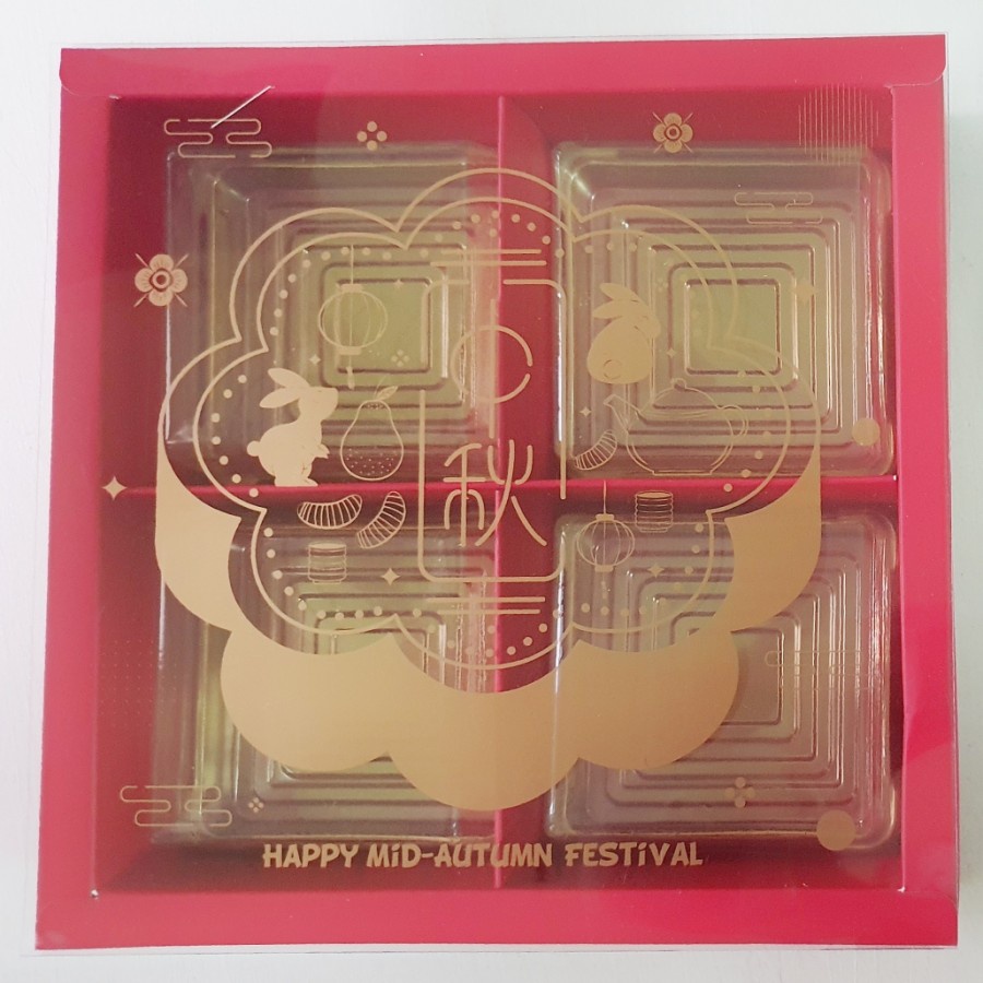 

5 Pcs Box Mika Mooncake 100 Gram Kardus Kemasan Kue Bulan Hampers Packaging Sekat 4 Mooncake - Merah 9