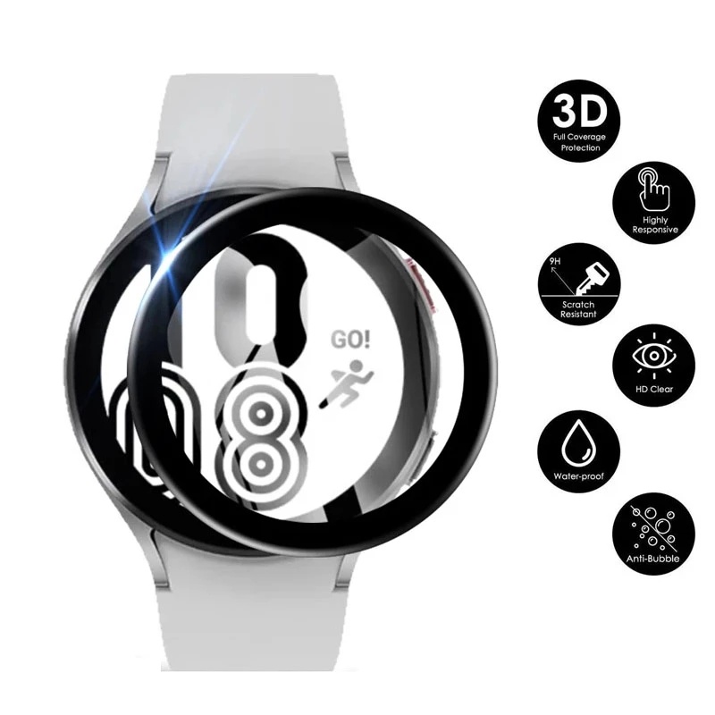 3D Full Curved  HD Clear Screen Protector  For Samsung Galaxy Watch 4 40mm 44mm