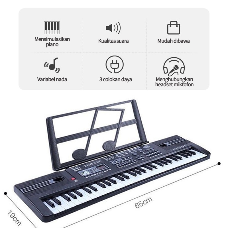 Keyboard Elektrik 61 Kunci Multifungsi untuk Anak Pemula / Keyboard Elektrik Portabel / Keyboard Piano