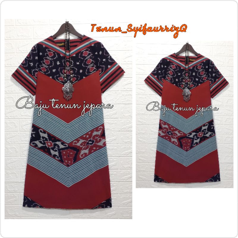 Dress tricod bajutenunjepara unik fashiontenun elegan DTB145