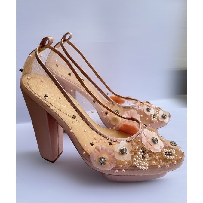 Wedding reception shoes (Preloved) custom by INNOTHBRIDESHOES