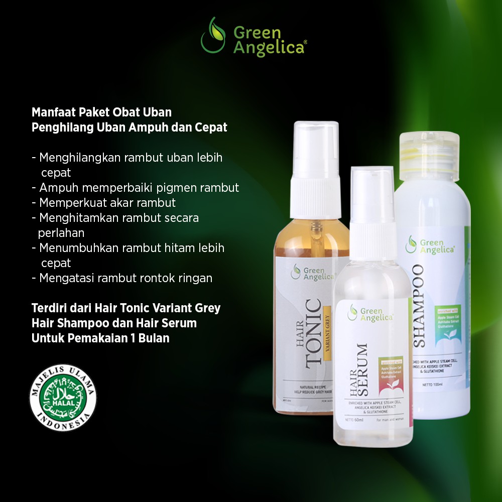 Green Angelica Paket Maximal Penumbuh Rambut Alami Menumbuhkan