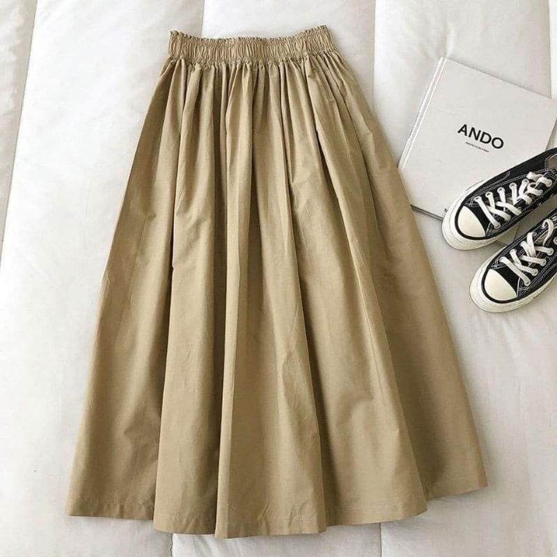 JACKLYN SKIRT - FLOTTILICIOUS / Bawahan kerja / kain linen / Rok wanita panjang / Daily outfit Simple Navy Nyaman Basic Formal Casual Remaja Dewasa